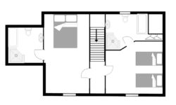 Floorplan of the first floor of Apple Loft Cottage