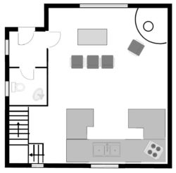 Floorplan of the ground floor of Apple Loft Cottage