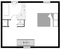 Floorplan of the first floor of Garden Cottage