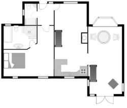 Floorplan of Honeymoon Cottage