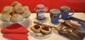 Irish Scones with Jam and Tea