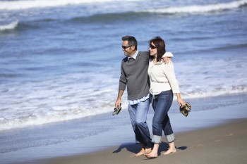 Autumn 2012 Couple Walking along the beach