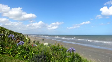 A view from the Cottage Gardens onto the beach